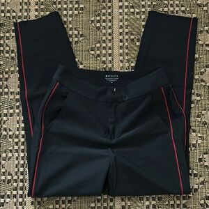 Athleta Black Pants with Red Accents
